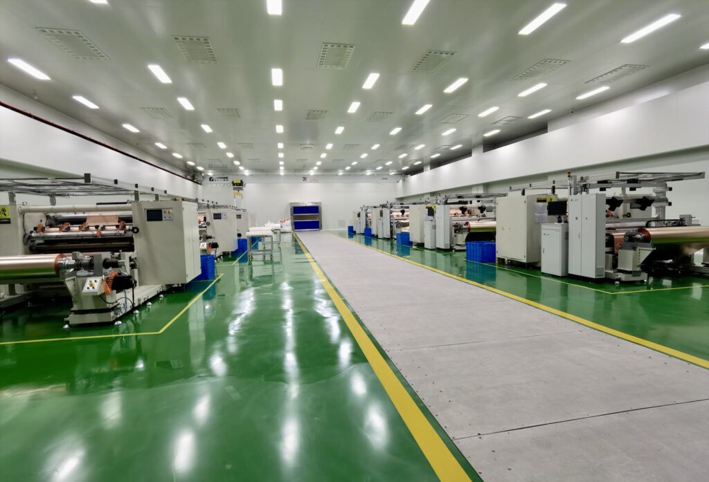 Copper foil slitter rewinder production area